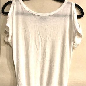 Ribbed Hem Tee with Cut-Out Shoulders